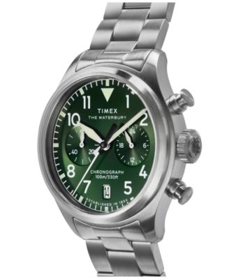 Men's Chronograph Silver-Tone Stainless Steel Watch, 41mm