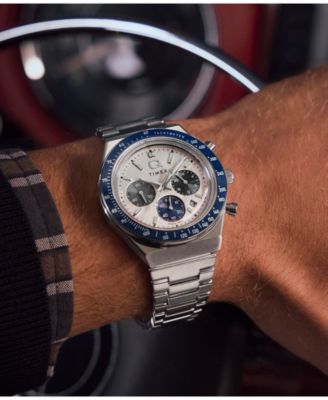 Men's Chronograph Silver-Tone Stainless Steel Watch, 40mm