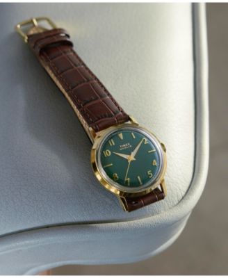 Unisex Quartz Analog Brown Leather Watch, 34mm