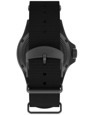 Men's Quartz Analog Black Fabric Watch, 41mm