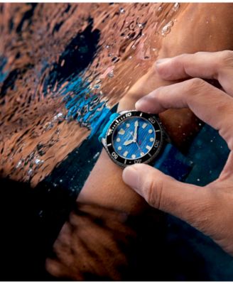 Unisex Quartz Analog Blue HNBR Rubber Watch, 38mm