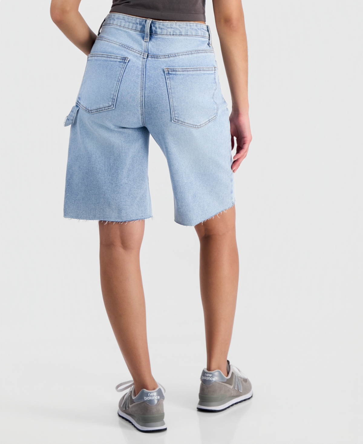 Tinseltown Juniors' High Rise Denim Fashion Jorts