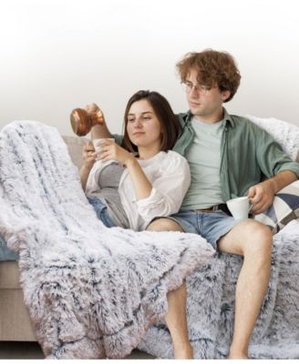 Soft and Fuzzy Reversible Shaggy Throw, 60" x 70"
