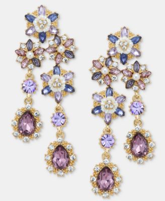 Multi-Stone Floral Chandelier Earrings
