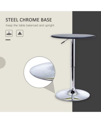 25" Round Indoor Home Pub Bar Table Adjustable Bistro Counter Round Swivel Top