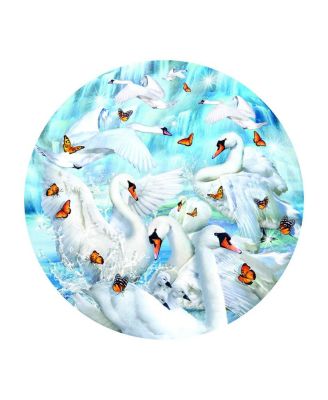 Swan Waterfall 1000 piece Jigsaw Puzzle for Adults Round