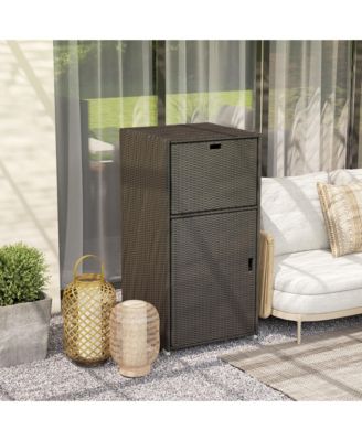 Outdoor Towel Rack for Pool with Drawer and Cabinet