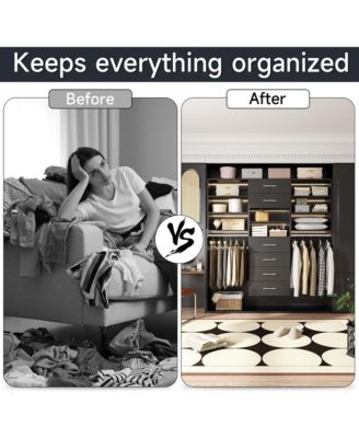 Wood Shelf Medium Double Hanging Closet Unit