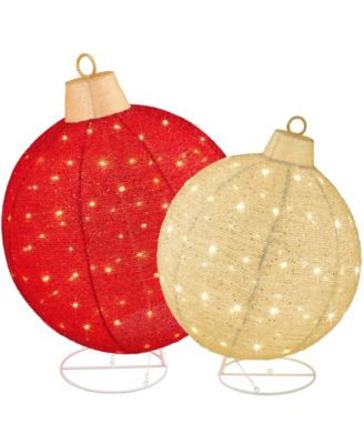 2pc Lighted Pop-Up Christmas Ornaments Outdoor Holiday Decoration w/ 220 LED Lights