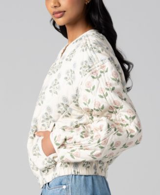 Women's Printed Quilted Bomber Jacket
