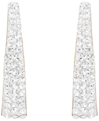 High Polished Pave Crystal Hoop Earrings (1/2 ct. t.w.) in 14k Yellow Gold Over Sterling Silver