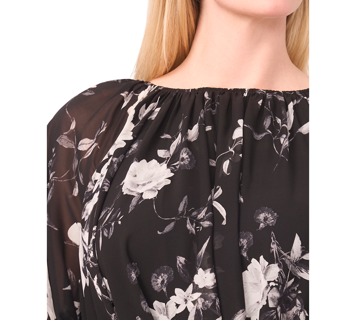 Msk Plus Printed Round Neck Shift Dress