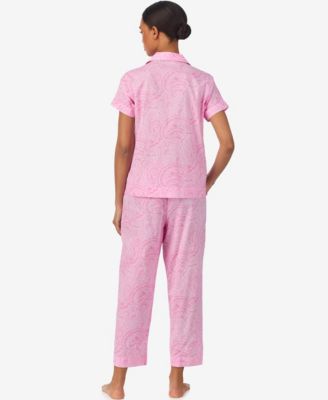 Women's Cropped Short Sleeve Pajama Set