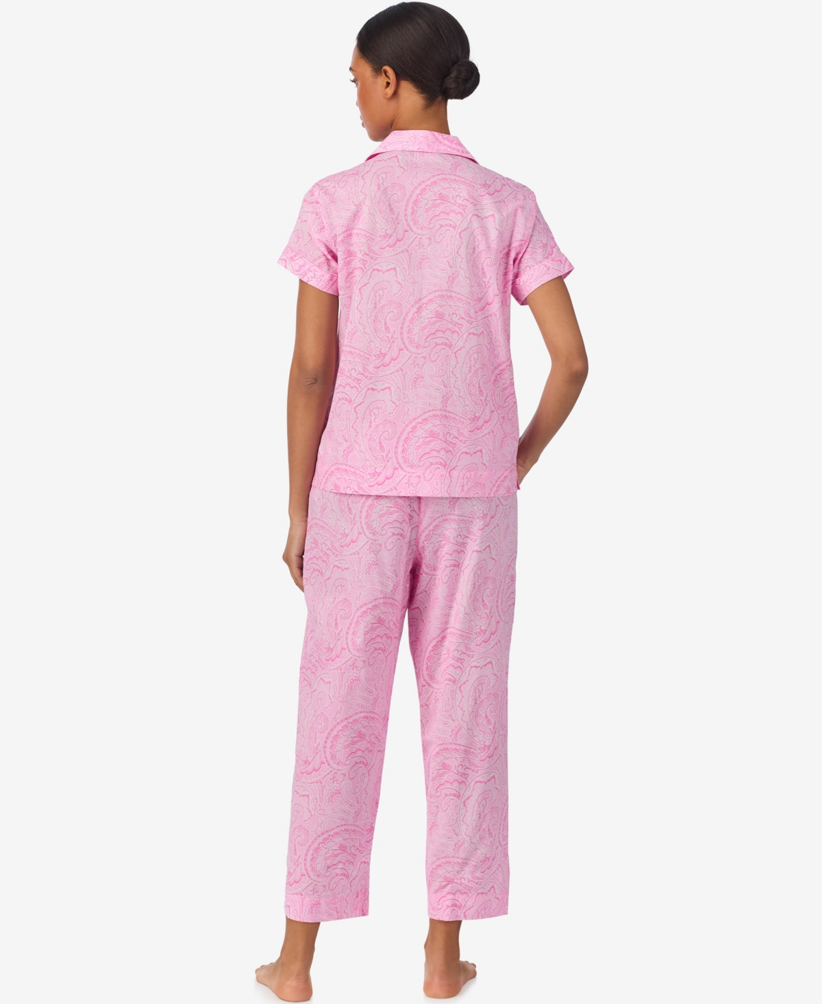 Lauren Ralph Women's Cropped Short Sleeve Pajama Set