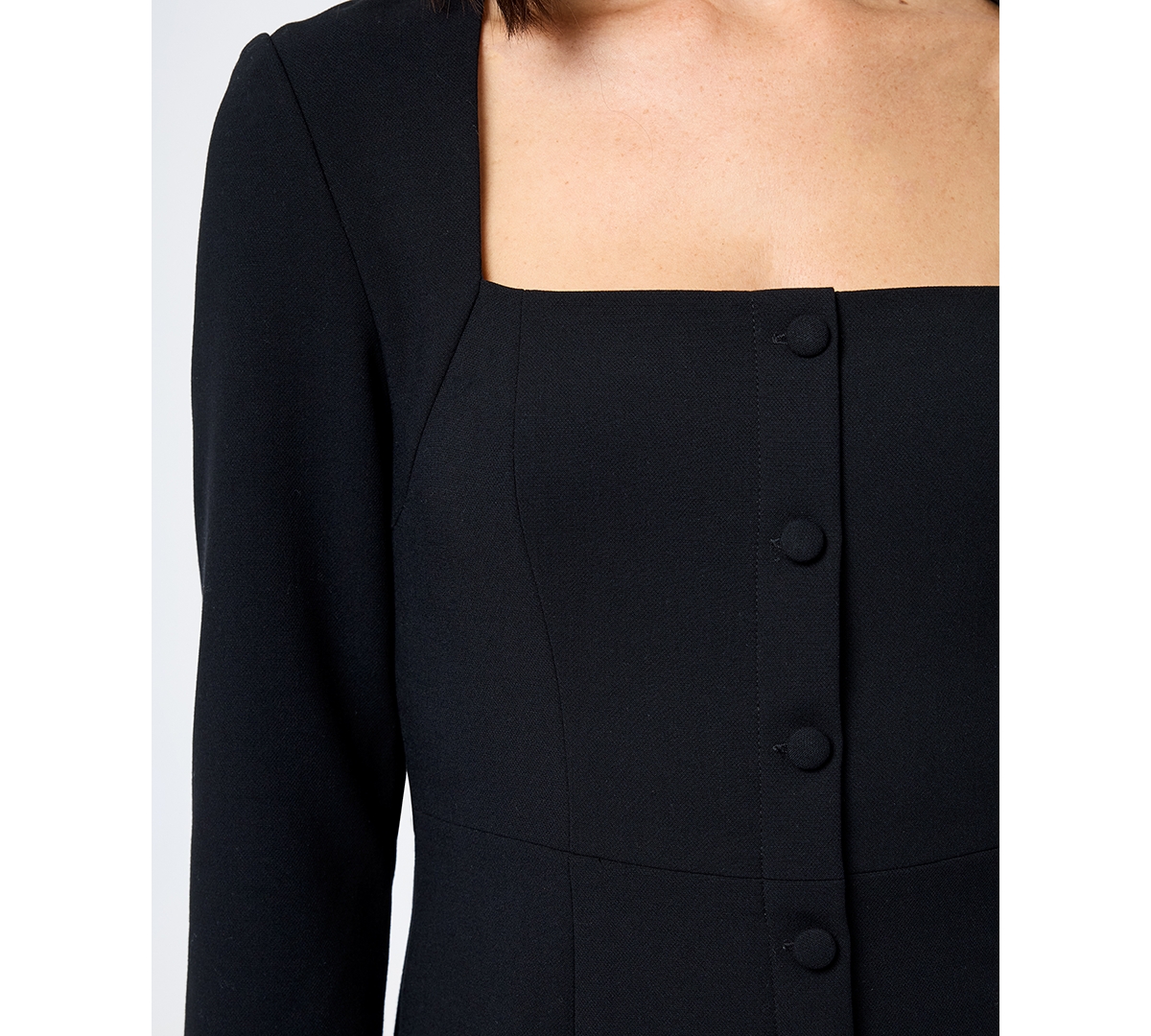 Fcuk Women's Whisper Square Neck Long-Sleeve Mini Dress