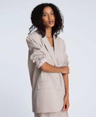 Women's Three Button Plaid Blazer