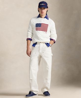 Men's  Cable-Knit Flag Sweater