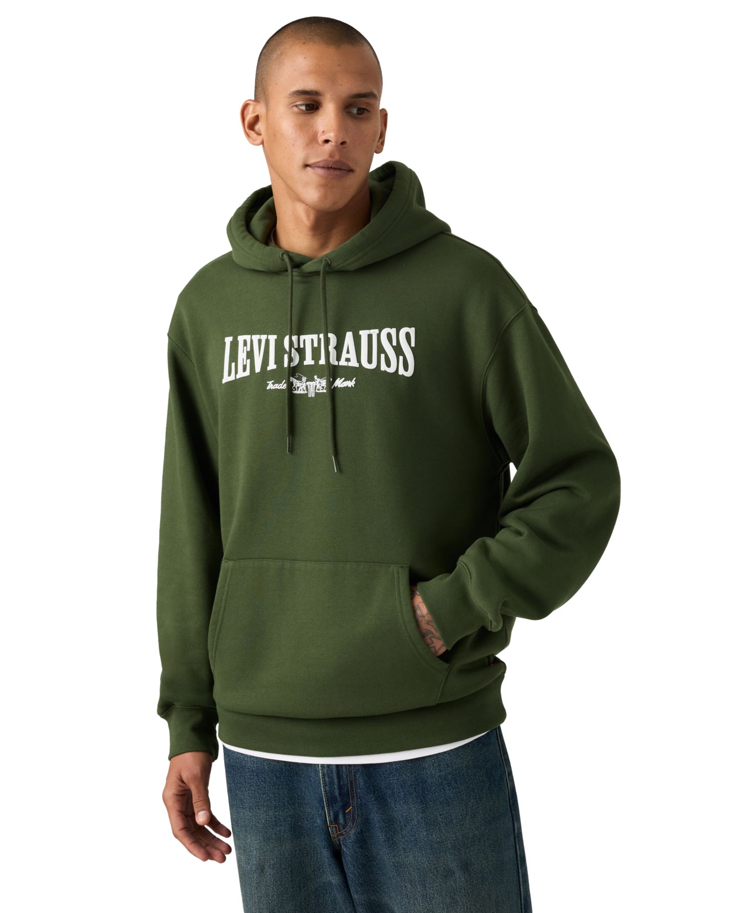 Men's Relaxed-Fit Graphic Long-Sleeve Hoodie