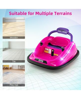 12V Kids Bumper Car Ride on Toy with Remote Control and 360 Degree Spin Rotation