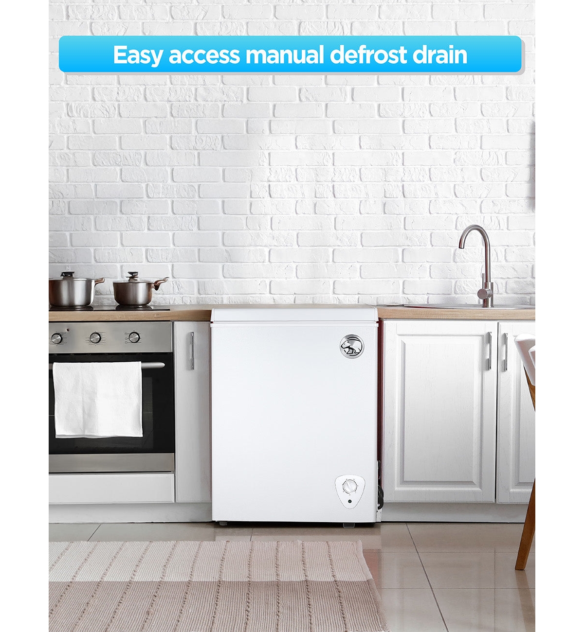 Commercial Cool 1.8 Cu. Ft. Compact Chest Freezer, Textured Finish ...