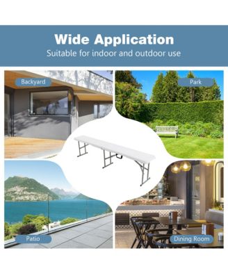 6 FT Portable Folding Bench Outdoor Picnic Bench 550 lbs Limited for Dining