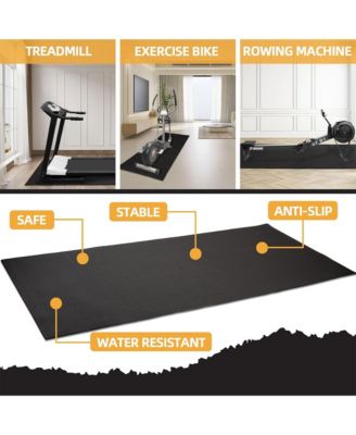 BalanceFrom High-Density Home Gym Equipment Mat, 1/4-Inch PVC Protective Floor Mat for Treadmills, Exercise Bikes, and Fitness Machines, 6' x 4'