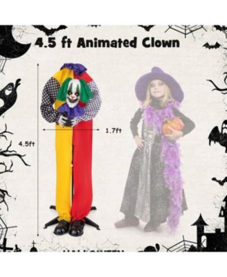 4.5ft Grins Animatronic Clown with Pre-Recorded Phrases and LED Eyes