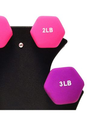 BalanceFrom Neoprene Dumbbell Set with Rack, Nonslip Coated Weights for Women and Men, Strength Training, Multiple Sizes and Colors
