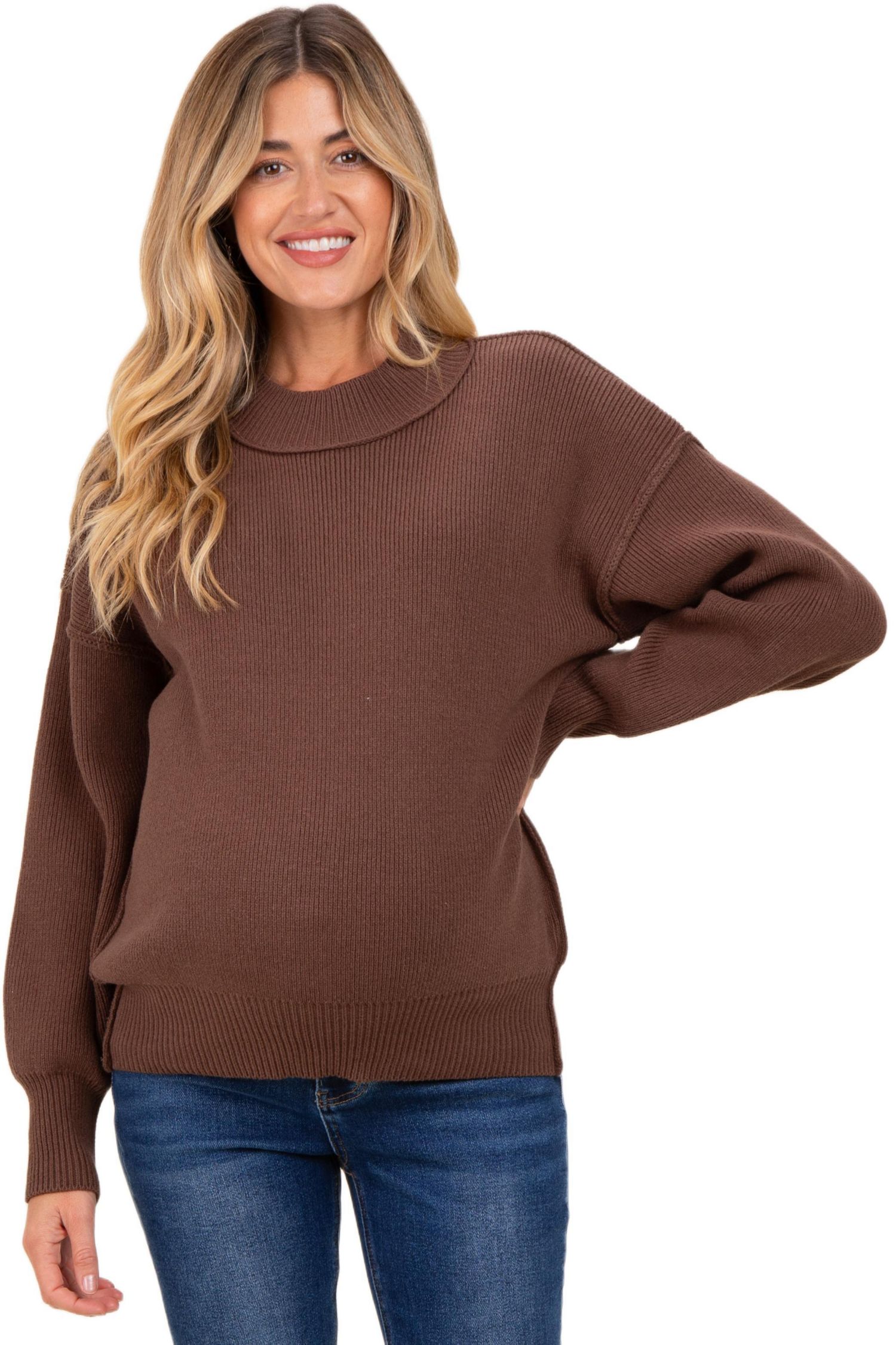 Women's Wide Neck Drop Shoulder Sweater