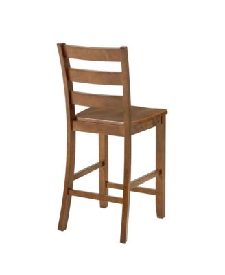 Retro 5-Piece Dining Set with Bar Table and Chairs in Brown