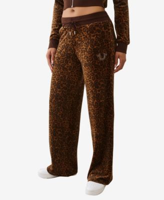 Women's Crystal Velour Straight Leg Pants