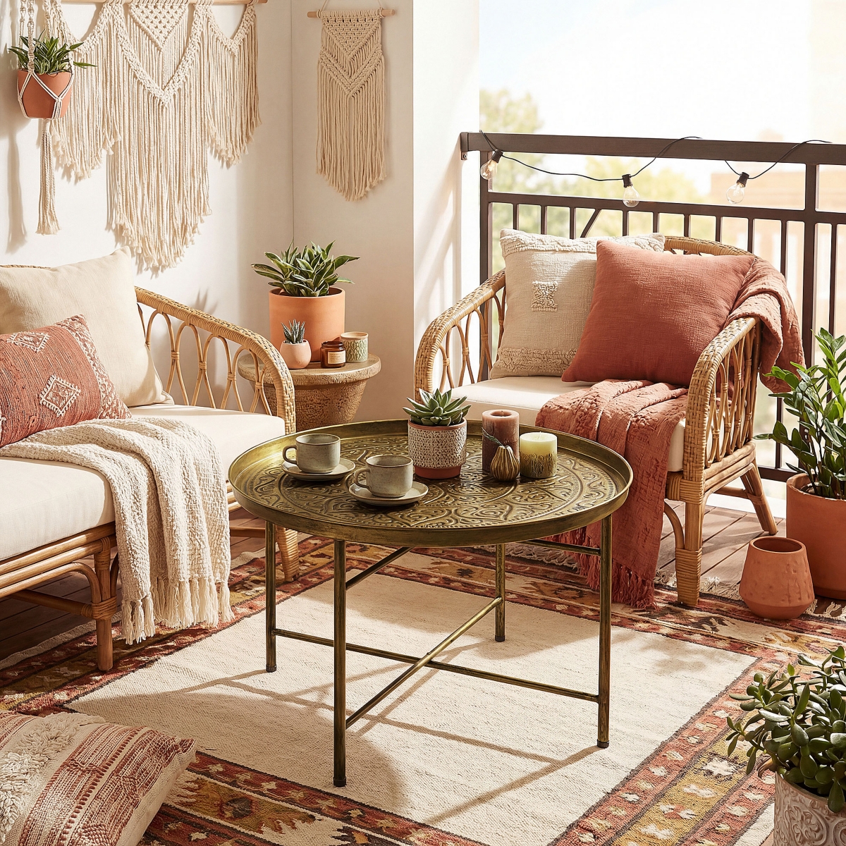 Homcom 24" Round Table with Hamme Tray Top & Metal Frame,