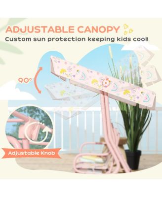 Kids Patio Swing, 2-Seater Outdoor Porch Swing Chair,