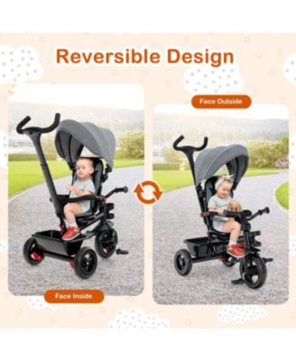 4-in-1 Baby Tricycle Toddler Trike with Convertible Seat