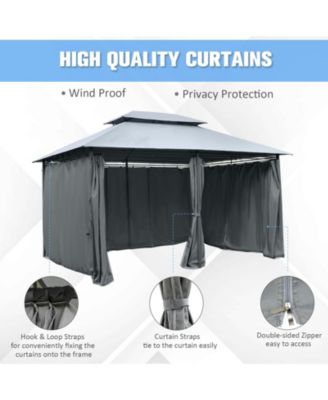 10'x13' Outdoor Canopy 2-Tier Top Gazebo BBQ Party Tent,