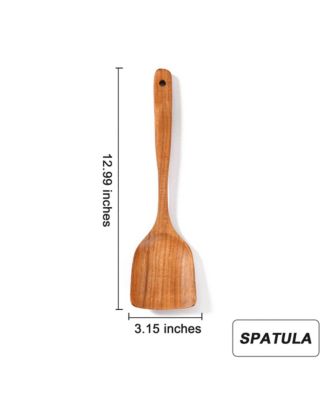 9-Piece Natural Teak Wooden Kitchen Utensils Set