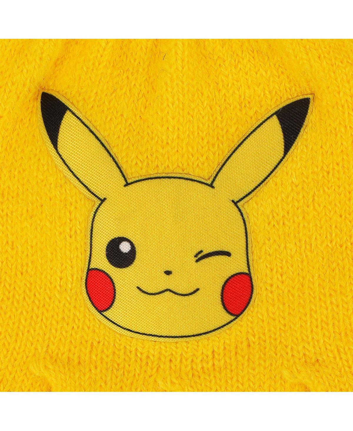 Pokemon Boys Pikachu Youth 2-Piece Knit Beanie & Gloves Set