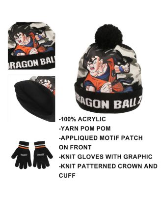 Boys Goku Youth 2-Piece Knit Beanie & Gloves Set