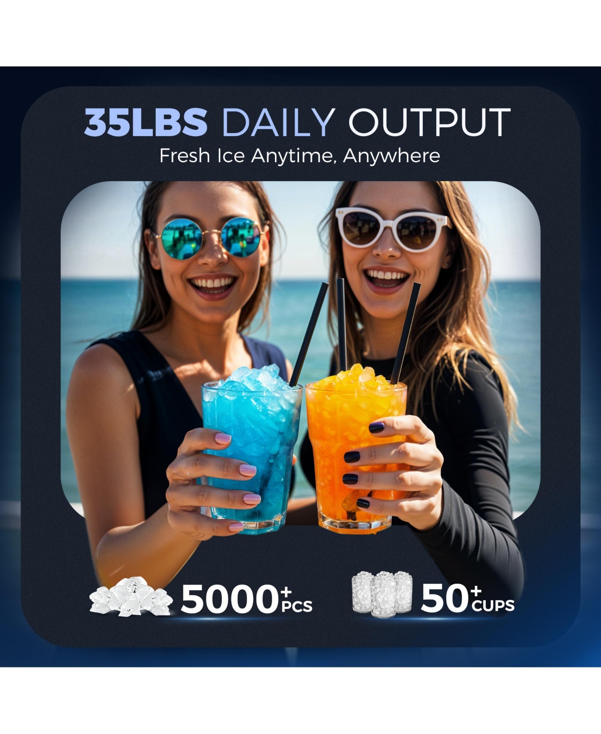 Euhomy 35-lb Ice Per day Nugget/Pebble Ice Maker ( Silver )