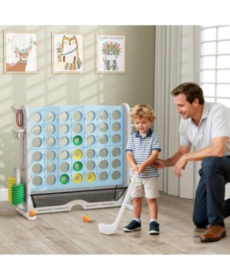 Jumbo 4 to Score Game with Ring Toss and Basketball Hoop