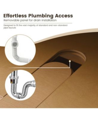 60" Double Bathroom Vanity with Carrara Engineered Stone Top, Ceramic Sink and Soft-Close Drawers