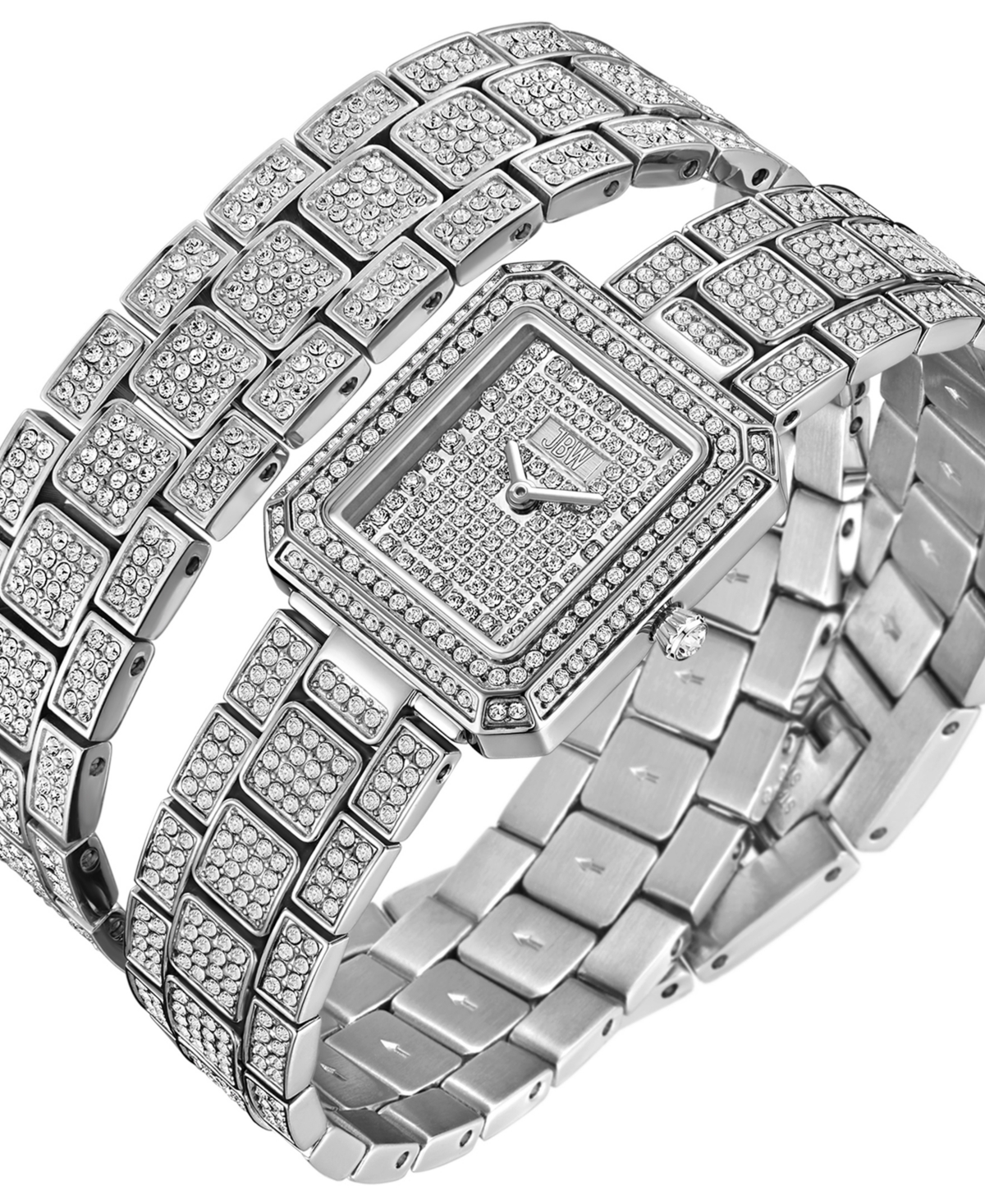 Jbw Women's Arc Crystal Diamond (0.06 ct. t.w.) Swiss Quartz Stainless Steel Watch, 23mm