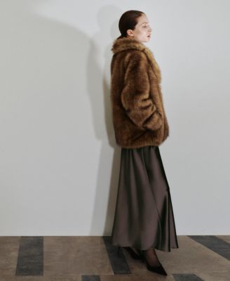 Women's Lapels Faux-Fur Coat