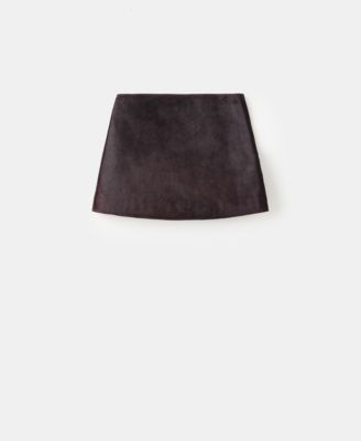 Women's Fur Leather Mini Skirt