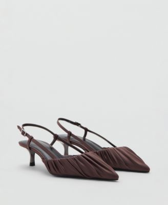 MANGO - Women's Ruched Kitten-Heel Shoes