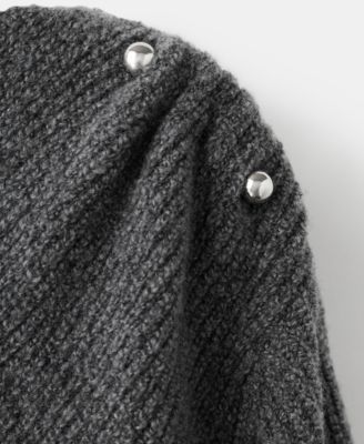 Women's Metallic Detail Asymmetrical Sweater