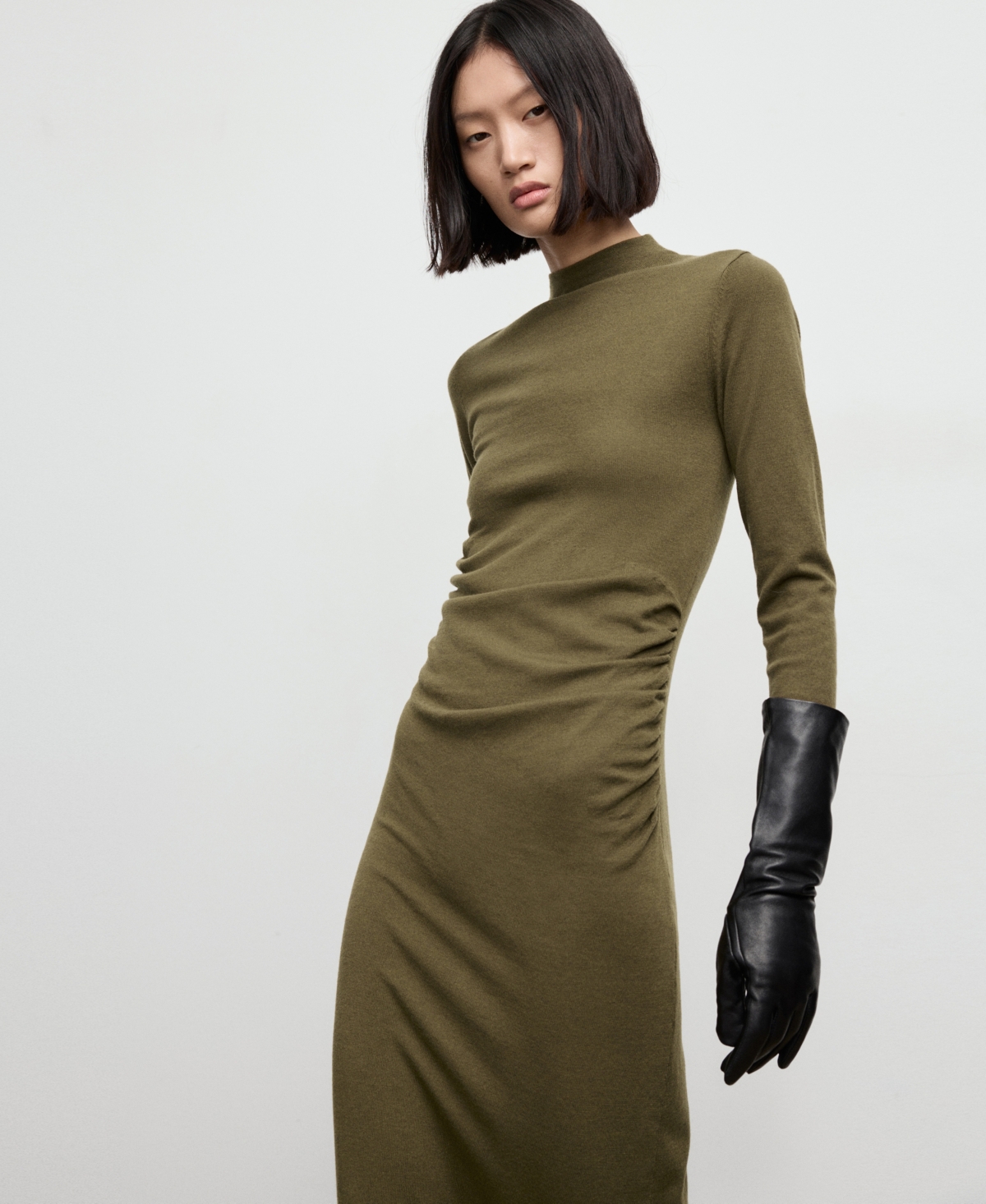 Mango Women's Perkins-Neck Knitted Dress