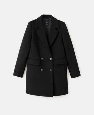 Women's Double-Breasted Wool Blend Coat