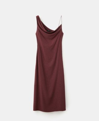 MANGO - Women's Asymmetrical Rhinestone Dress