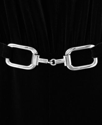 Women's Velvet Belt Jumpsuit